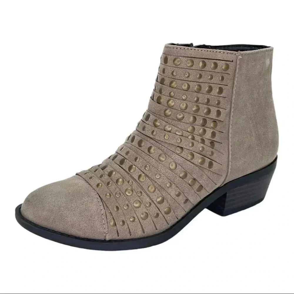 White Mountain Desire Grey Faux Leather Womens Ankle Boots Size 5.5M